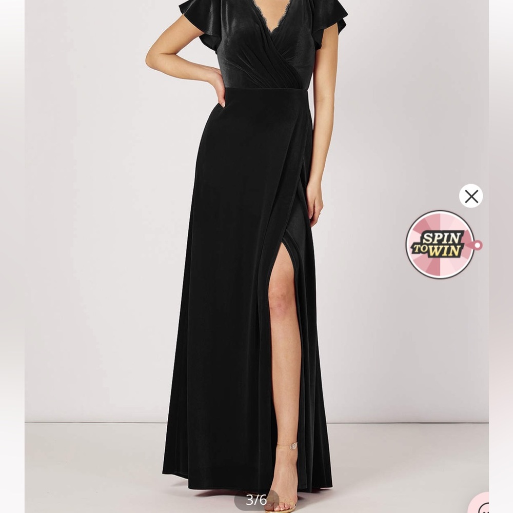 Black velvet Azazie dress